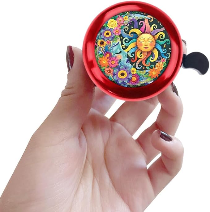 WIRESTER Red Aluminum Round Bike Bell, Classic Ring Bicycle Bell, Bike Accessories Bell Ring for Adults Kids Girls Boys