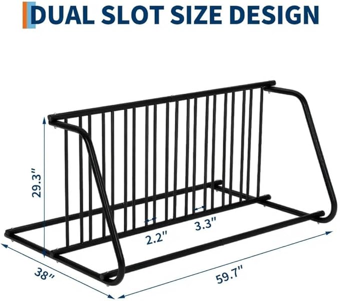 10-Bike Commercial Floor Rack, Heavy Duty Powder-Coated Steel Grid Organizer, Freestanding Double-Sided Storage for Garages/Storefronts/Schools