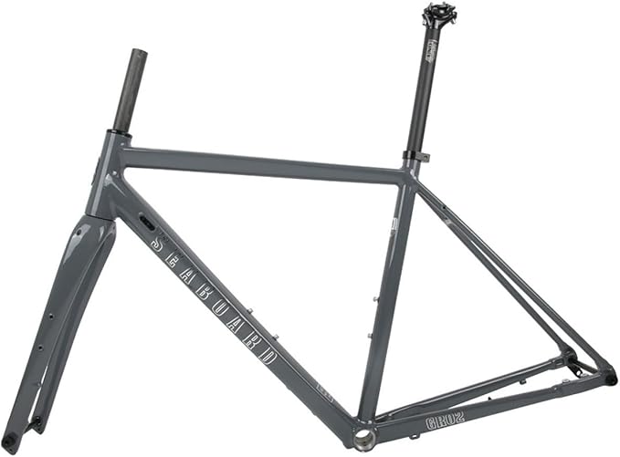 Gravel Road Bike Frameset 700C Aluminum Alloy Disc Brake Frame 44/47/50/53/56cm Carbon Fiber Fork Thru-Axle F100*12mm R142*12mm Internal Routing