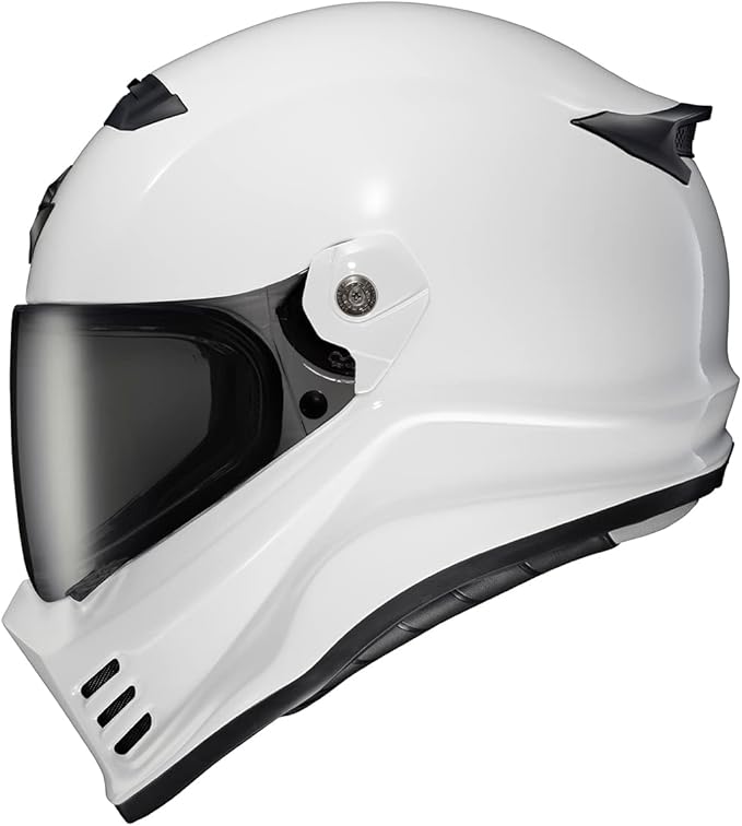 ScorpionEXO Covert FX Full Face Adult Motorcycle Helmet Street Fighter Style - Bluetooth Ready Speaker Pockets DOT ECE Solid (Gloss White - 2X-Large)