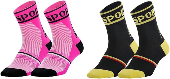 Cycling Socks Pro Mens Womens Riding Socks Bicycle Bike Sport Ankle Athletic Socks XC MTB BMX Black White Pink Blue Green