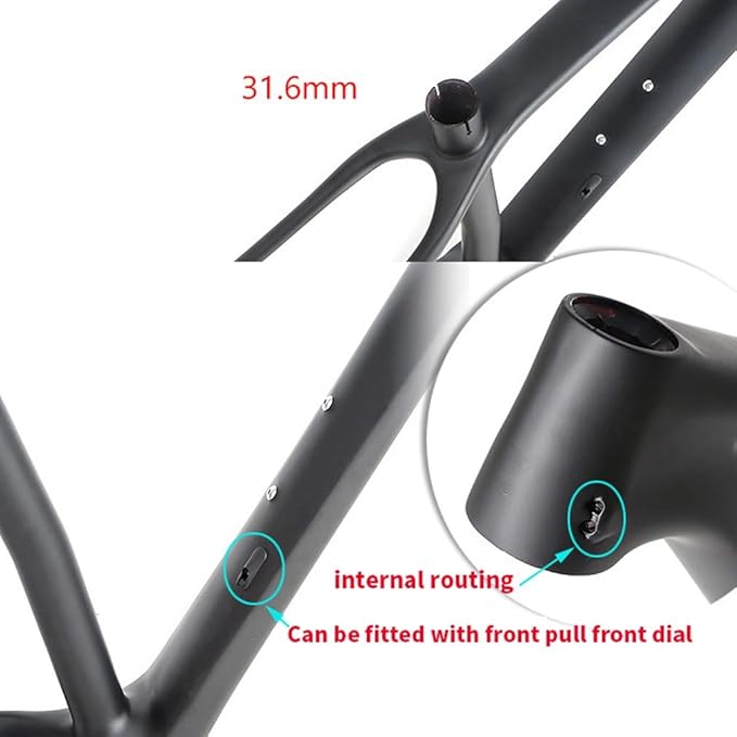 Carbon Fiber Mountain Bike Frame 27.5er 29er XC AM Hardtail Bike Frame 15''/17''/19'' 12 * 142mm Thru Axle Frame Disc Brake Routing Internal(Matte Black,29 * 15'')
