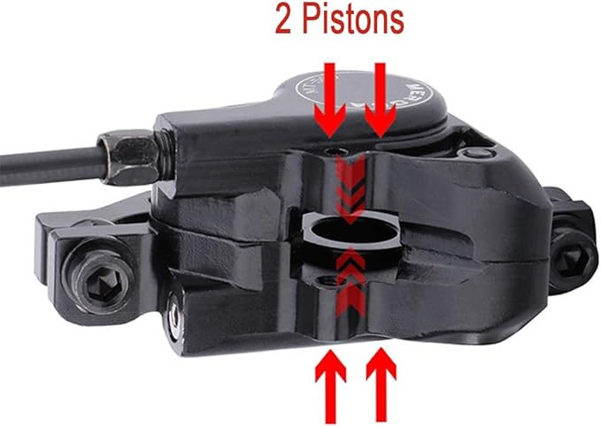 FukkeR Mountain Bikes Hydraulic Disc Brake Kit Left Rear 1400mm Aluminum Alloy Bicycles Brakes with is/PM Adapter for Road Bicycles BMX XC Trail E-Bikes Fat Bikes