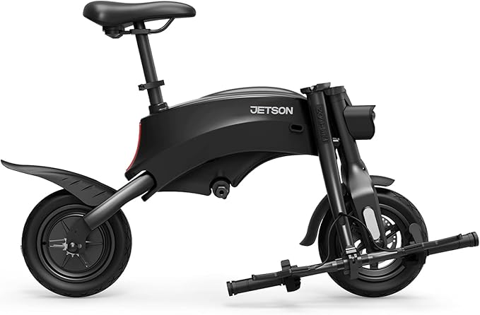 Jetson LX10 Folding Electric Ride-On - Includes Easy Folding Mechanism, 250 Watt Motor, Top Speed of 15.5 mph, Twist Throttle, 10" Wheels, With Pegs, Black, JLX10-2BLK