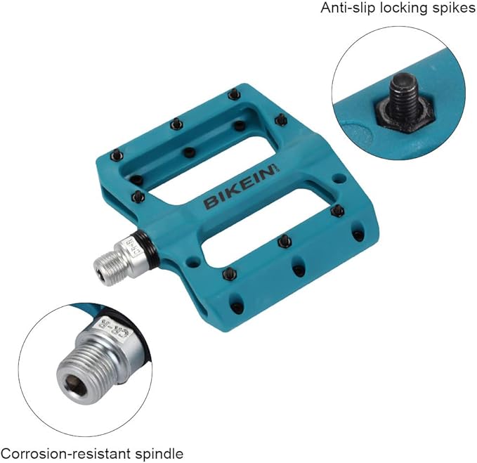 MTB Bike Pedal Nylon Fiber Non-Slip 9/16 Inch Bicycle Platform Flat Pedals for Road Mountain BMX Bike