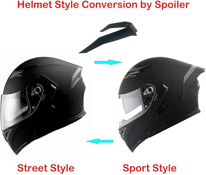 1Storm Motorcycle Modular Full Face Helmet Bike Flip up Dual Visor Sun Shield: HB89 Matt Black