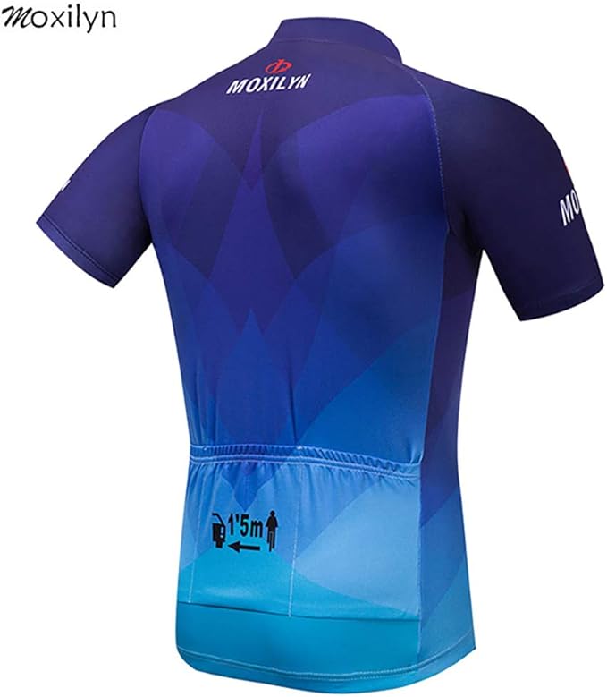 MOXILYN Men's Cycling Jersey Full Zip Riding Clothing Mountain Bike Tops Quick Dry - Bike Shirts