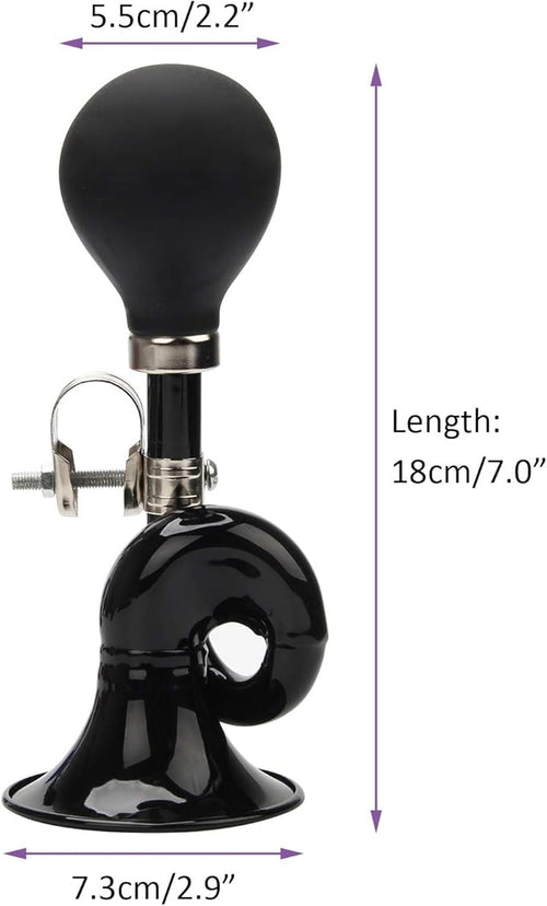2 Pack Bugle Horn, Coolrunner Retro Clown Horn, Kids Bike Horn, Classic Vintage Metal Twist Loudspeaker Siren Hooter Snail Air Horn for Vehicles Bicycles Golf Cart