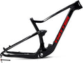 Mountain Bike Frame Carbon Fiber Trail Bike Frame 27.5/29er 15''/17''/19'' Suspension Frame Travel 120mm Boost Thru Axle 12x148mm Disc Brake XC/AM/DH(Black red,29 * 19'')