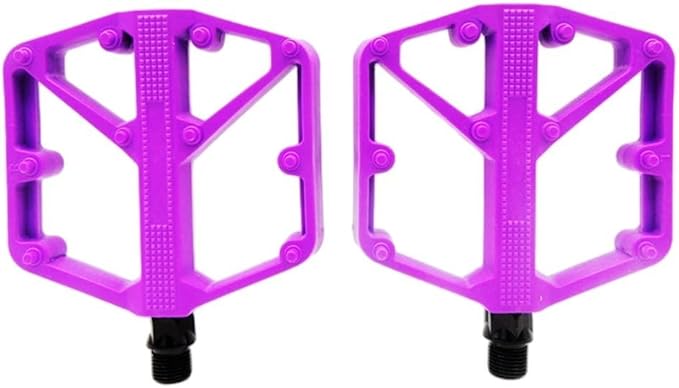 Mountain Bike Pedals with DU Bearings, Aluminum Alloy (6061) Treadle, Anti-Slip Nylon Platform – Compatible with Road and for Hybrid Bicycles