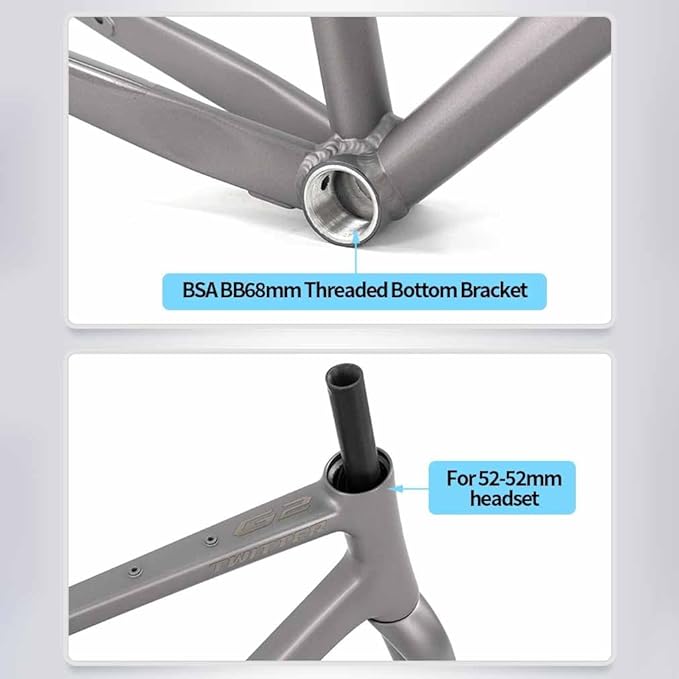 700C Gravel Road Bike Frameset 45cm 48cm 51cm 54cm Aluminum Alloy Disc Brake Frame F12*100MM R12*142mm Thru-Axle Frame with Carbon Fiber Fork BSA BB68mm XC/ATV(White,51cm)