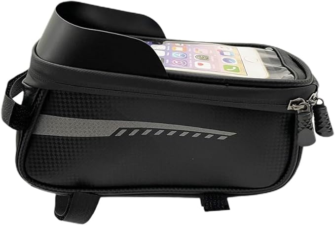 Waterproof Bike Phone Front Frame Bag Handlebar Mount Bicycle Front Tube Bag with Touchscreen Compatibility, Sunshade & Shockproof Design for Cycling, Commuting, and Outdoor Sports