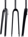 Carbon Fiber Rigid Fork 700C*45C Gravel Fork 1-1/8 Straight/Tapered Threadless Flat Disc Brake Road Bike Fork QR 9mm Lightweight(Straight Matte Black)