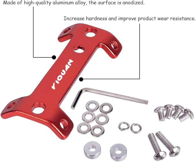 Bike Bottle Cage Adapter Aluminum Alloy Double Headed Bicycle Bottle Cage Extender High Hardness Adjustable Bottle Mount Seat Post Water Bottle Holder with Installation Tools