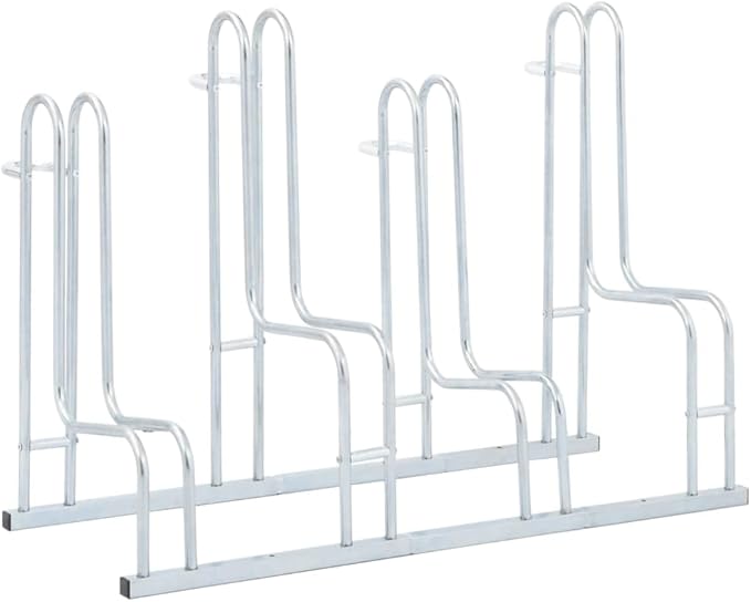 Galvanized Steel Floor Freestanding Bicycle Stand for 4 Bikes, 4 Bikes Floor Bike Stand, Bike Floor Parking Rack for Indoor & Outdoor Garage Storage,-869