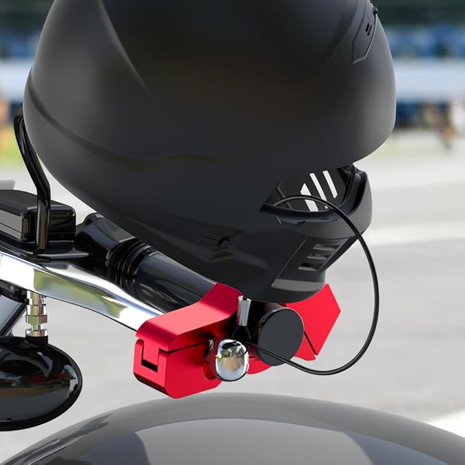 Motorcycle Lock & Helmet Lock Combo, Motorcycle Brake Lock Anti Theft Motorcycle Handlebar Lock for Mopeds, Motorbikes, ATVs, Dirt Bikes, Street Bikes