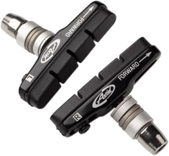 Avid Shorty 6 Cross Brake Pads & Cartridge Holder Set-Threaded Post, Standard Compound, Vibration-Reducing, Cantilever Bicycle Brake Components