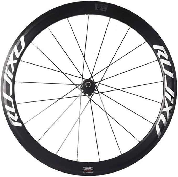 700C Road Bike Wheelset C/V/Rim Brake with Carbon Hub 50mm Double Wall Bike Rims Front and Rear Wheels 8/9/10/11Speed Cassette 100/130mm QR 16H Front 21H Rear(Gold Hub)