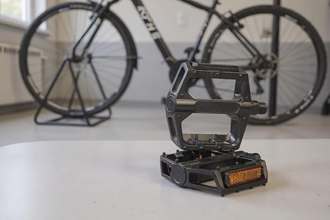 2026 New 9/16 inch Urban Commuter Bicycle Pedal, Built in Reflector, Sealed Bearing and Anti Slip Pin, Aluminum Alloy Wide Platform, Waterproof Design, Suitable for Various Roads/Mountains/Commuters