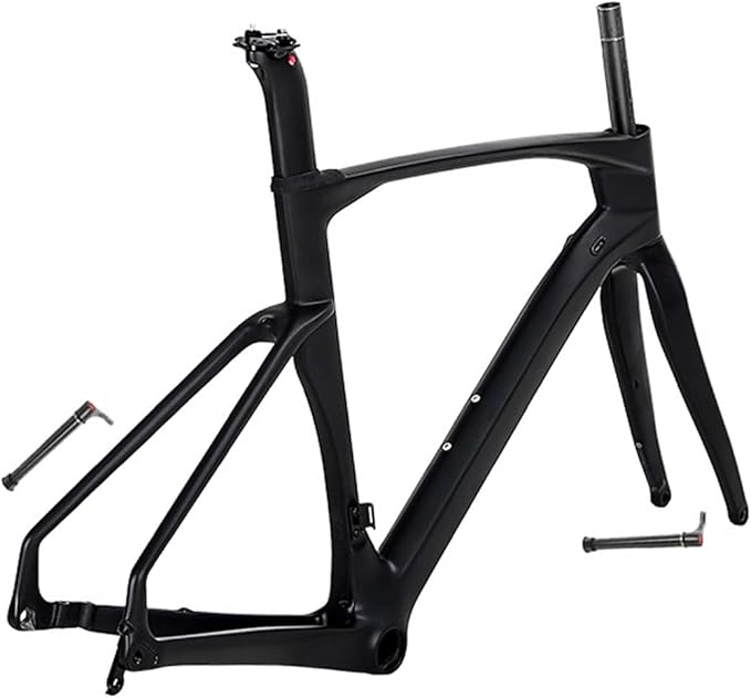 700c Road Bike Frameset Lightweight Carbon Racing Frame 43.5/46/48/50/52/54CM Internal Routing Disc Brake Frame Thru Axle 100mm/142mm(54CM)