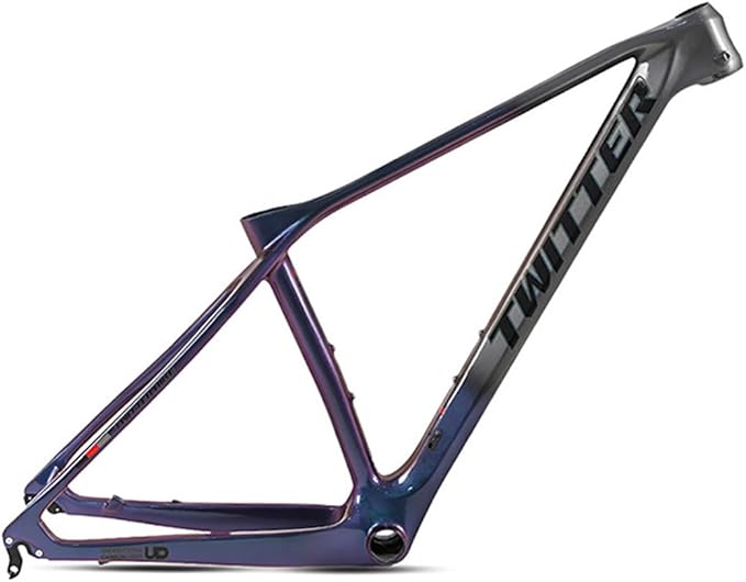 Carbon Fibre Mountain Bike Frame 27.5/29er 15/17/19in XC Cyclocross Disc Brake Bikes Frame 135mm QR Shifter Brake Internal Routing Press-in BB92*41mm(Dark Gray,29 * 19")