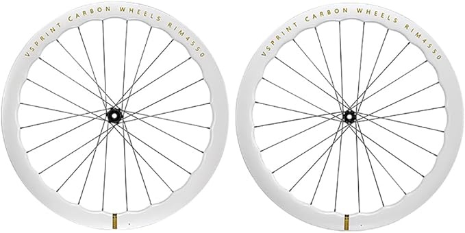 Carbon Fiber Road Bike Wheelset VSPRINT 45/50mm 60/65mm Aero Wave Carbon Wheels 700c Center Lock Disc Brake 21/28mm Width 24H Spokes