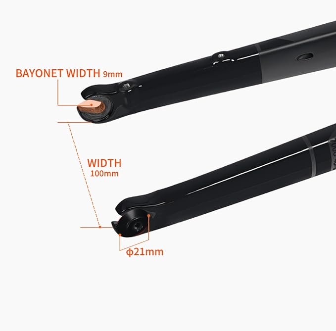 BUCKLOS 700c Carbon Fiber Rigid Matte Road Bike Fork & 44-56mm Black Headset