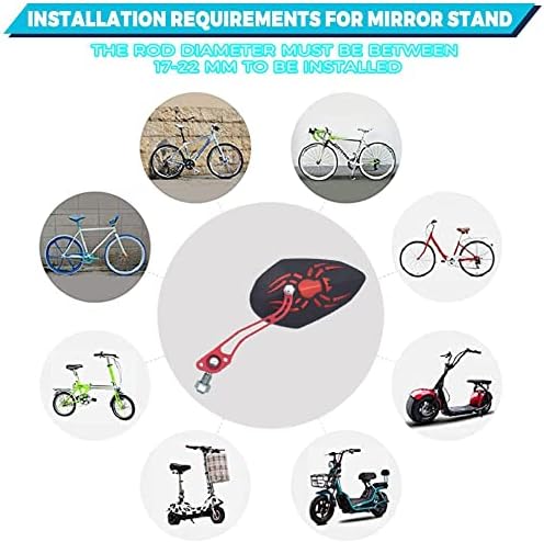 Bike Mirror, Rotatable and Adjustable, 2 Pieces Bike Mirror 360 Degree Adjustable Rotatable Handlebar Mirror, Universal for Bike Bicycle, Safe Rearview Mirror for Mountain Road Bike