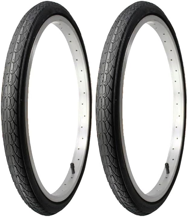 2 Pack 14 & 20 Inch Bike Tires with Tire Levers, 14x1.75 / 20x1.35 Anti-Slip Thickened Commuter Bicycle Tires, Wear-Resistant Replacement for City Road Teen Folding Bikes