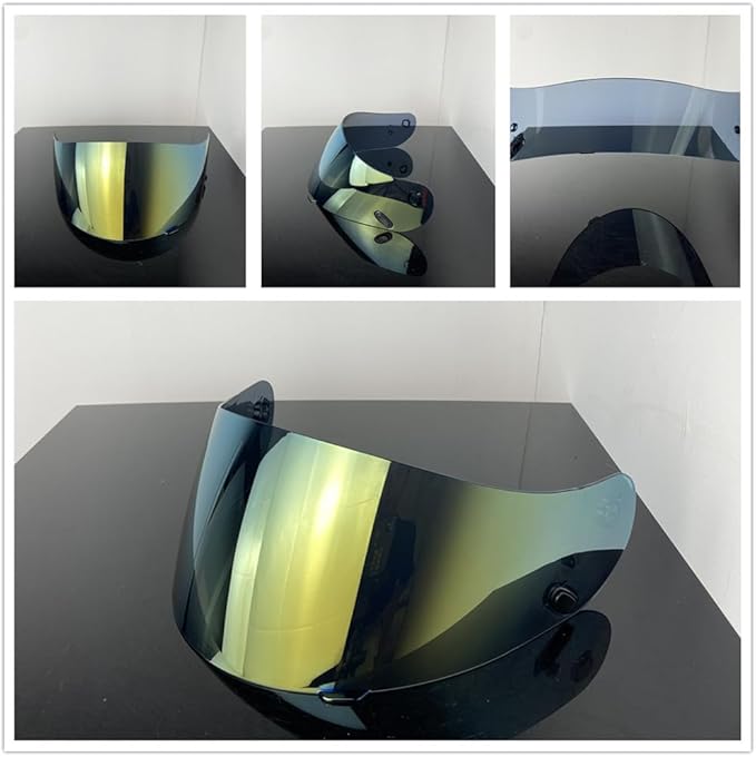 HJ-09 Helmet Visor Replacement,Tinted Motorcycle Helmet Face Shield Sunshield UV Protection for HJC CL-15 (Gold)