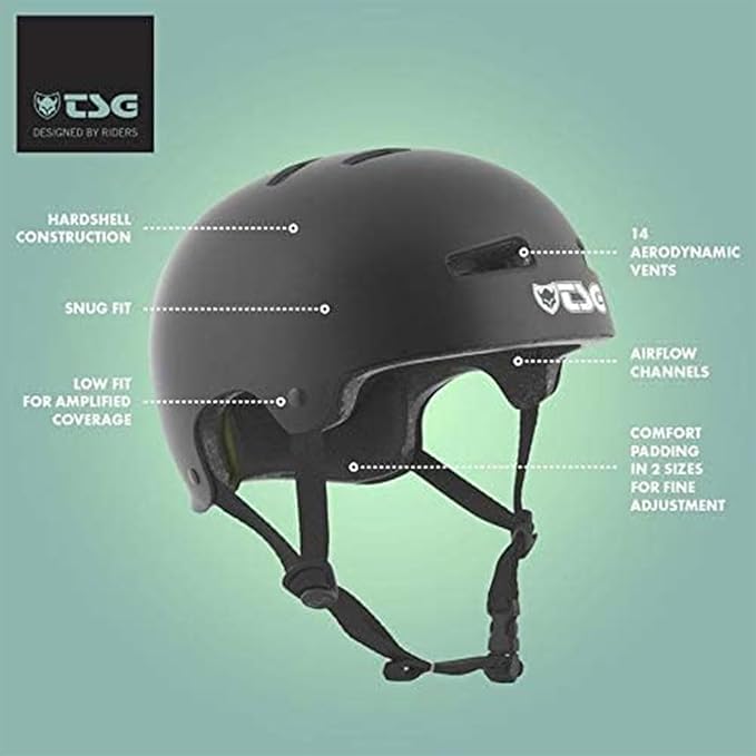 TSG Evolution Bike & Skate Helmet | for Cycling, BMX, Skateboarding, Rollerblading, Roller Derby, E-Boarding, E-Skating, Longboarding | Triple Certified, Swiss Design