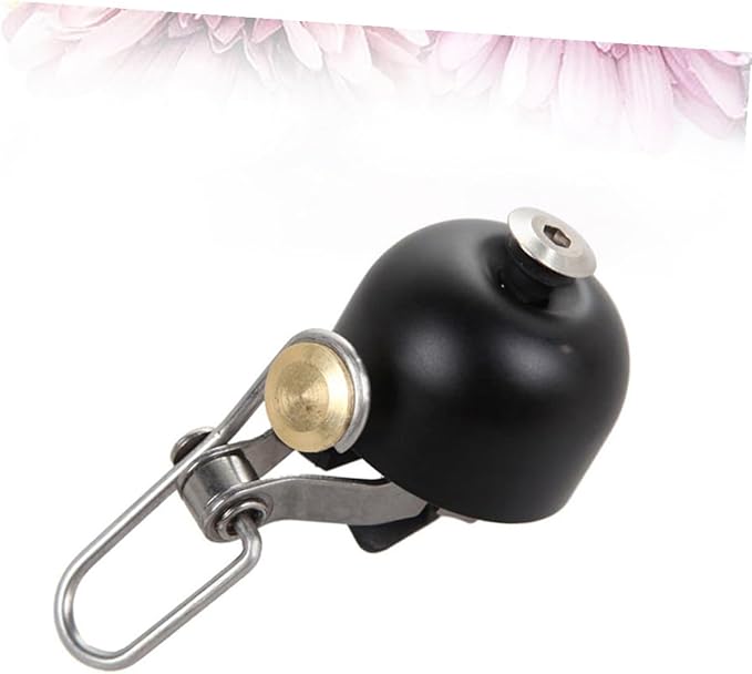 PRETYZOOM Copper Vintage Bike Bell with Loud Crisp Sound Anti-Rust Cycling Accessory for Road Mountain Folding Bikes Easy Install Safety Warning Ring for Riders Black