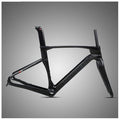 Carbon Fiber Road Bike Frameset Disc Brake Racing Frame 45/48/51/54CM 12x100/12x142mm Thru Axle Bicycle Frame for 700c Wheels(Black,54cm)