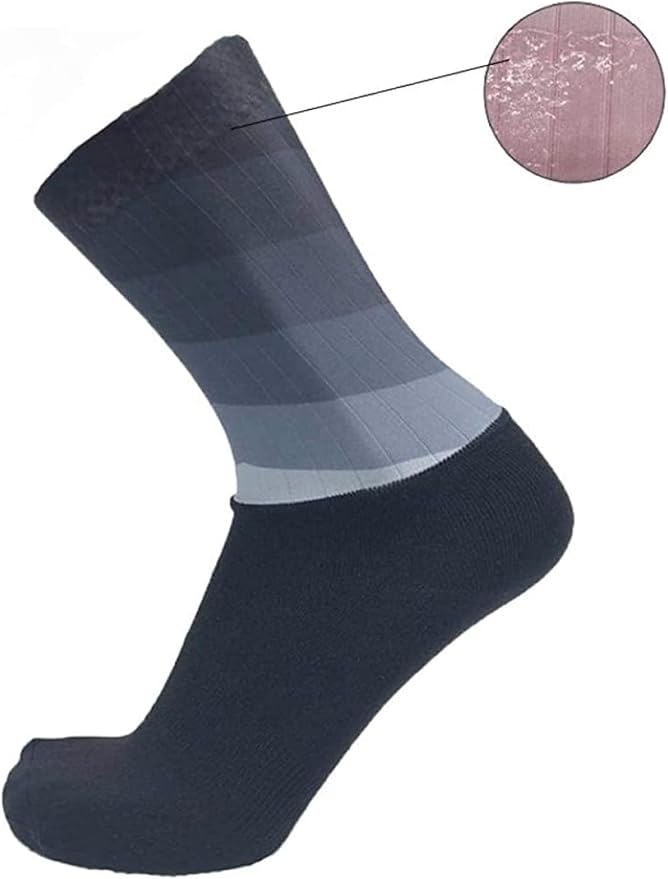 Aero Socks Cycling Aero Socks For Men Anti-Slip Silicone Aero White Line Cycling Sports Running Socks 6-11