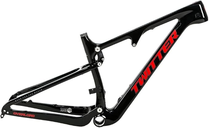 Carbon Fiber Bike Frame 27.5/29er Trail Mountain Bike Frame 15''/17''/19''/21'' Travel 120mm Suspension Frame XC/AM/DH Boost Thru Axle 12x148mm Disc Brake(Black,27.5 * 17'')