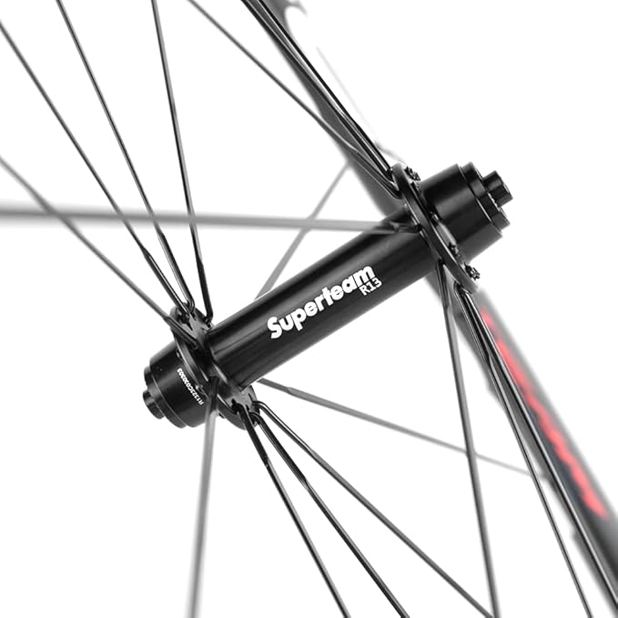 Superteam Carbon Fiber Road Bike Wheels 700C Clincher Wheelset 50mm Matte 23 Width