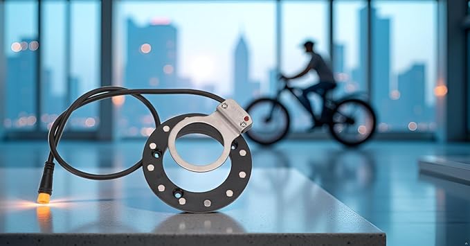 Alomejor Electric Bike Sensor,Dual Hall Sensors Precise Pedal Detection Pedal Assist Sensor 12 Magnets Reliable PC Plastic Durable housing for Urban commuters Mountain Bikers Leisure Cyclists
