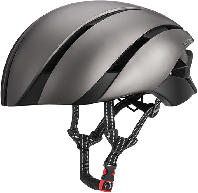 ROCKBROS Adult Bike Helmet Streamlined Aerodynamic, Comfortable Y - Shaped Strap Cycling Helmet for Men Women (58-62 cm) Reflective Adjustable Webbing for Road & Mountain Biking
