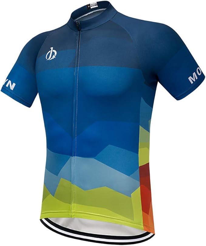 MOXILYN Men's Cycling Jersey Full Zip Riding Clothing Mountain Bike Tops Quick Dry - Bike Shirts