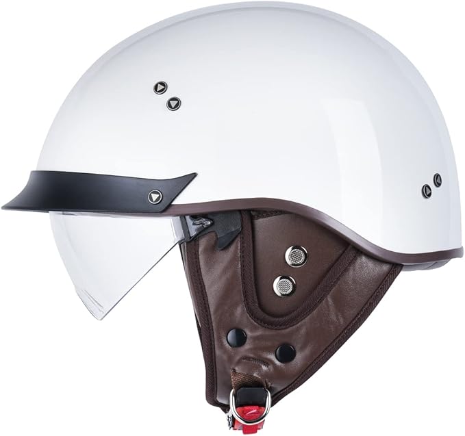 VCOROS F-07 Helmet Shield Visor Retro Half Face Motorcycles Helmet Replacement Shield (Clear)