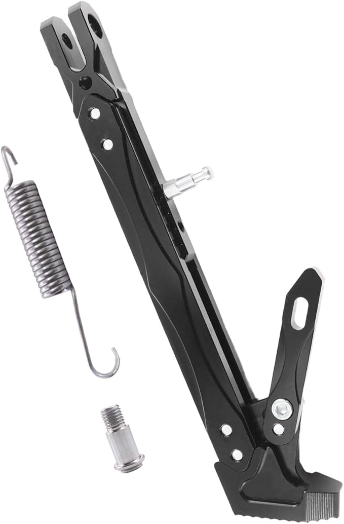 Universal Lengthened Adjustable Long Kickstand CNC Aluminum Alloy Motorcycle Long Kickstand Accessories Motor Modified Tripod Holder Kickstand Foot Side Support Stand Motorbike Dit Pit Bike