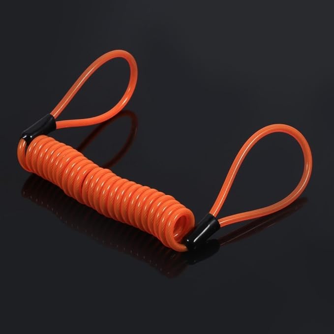 VGEBY Motorcycle Bike Alarm Disc Lock Antitheft Security Spring Reminder Coil Cable ( Color : Yellow ) Motorcycle Disc Lock Security Cable Lock Disk Lock Reminder Cable Disc Lock Reminder