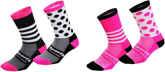 Cycling Socks Pro Mens Womens Riding Socks Bicycle Bike Sport Ankle Athletic Socks XC MTB BMX Black Pink Blue Green Orange