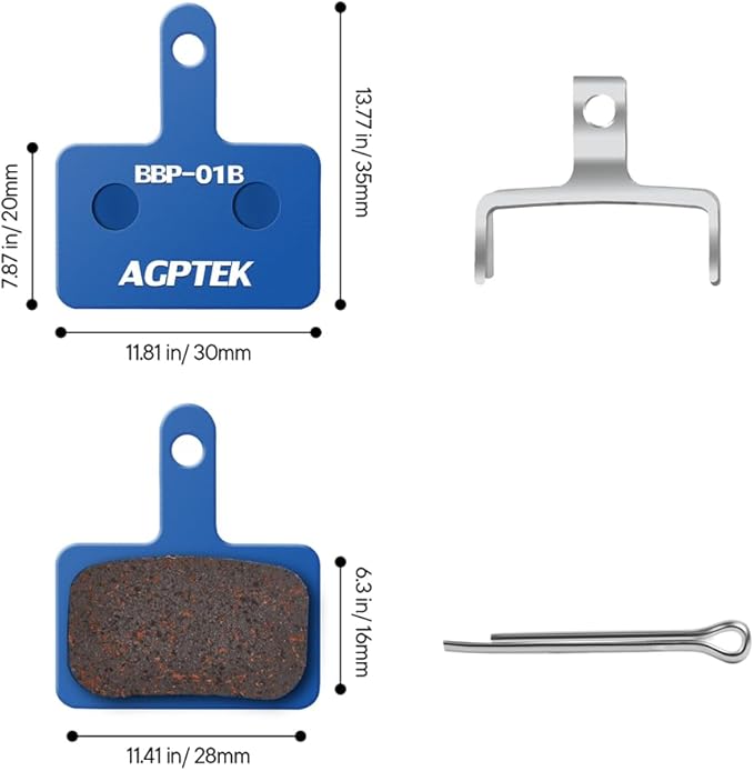 AGPTEK Bike Brake Pads, High-Performance Brake Pads, Disc Brake Pads & Spring (Semi-Metallic&Resin) for Mountain Bike Disc Brakes,Bike Pads Compatible with TRP Tektro Shimano Deore Br