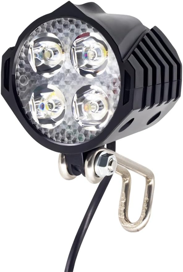 36V 48V Ebike Light Kit, Electric Bike Headlight with Horn, Ebike Tail Light with Turn Signal, Fits Rear Rack Mount Holes 50mm 80mm, Not Compatible with Waterproof Controller (with Brake Light)