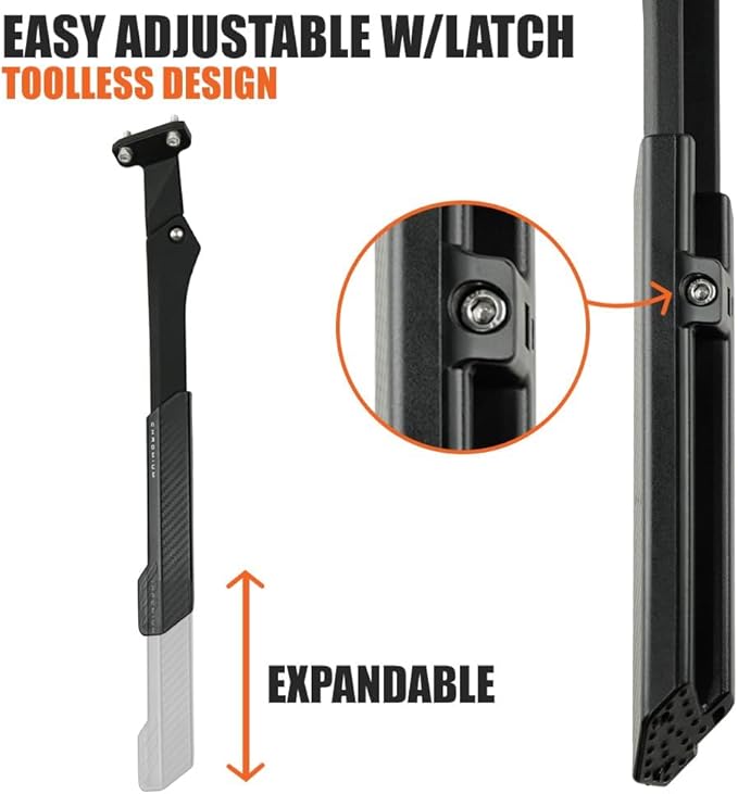 BV Bike Kickstand - Mountain Bike Kick Stand for 24-29" Bicycles - Adjustable Length, Non-Slip Sole, Aluminum Alloy Material - Bicycle Kickstand