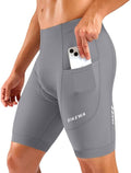 Bikewa Men's Cycling Shorts 7" 4D Padded Bike Shorts for Men Road Biking Bicycle Riding Cycle Biker Phone Pockets
