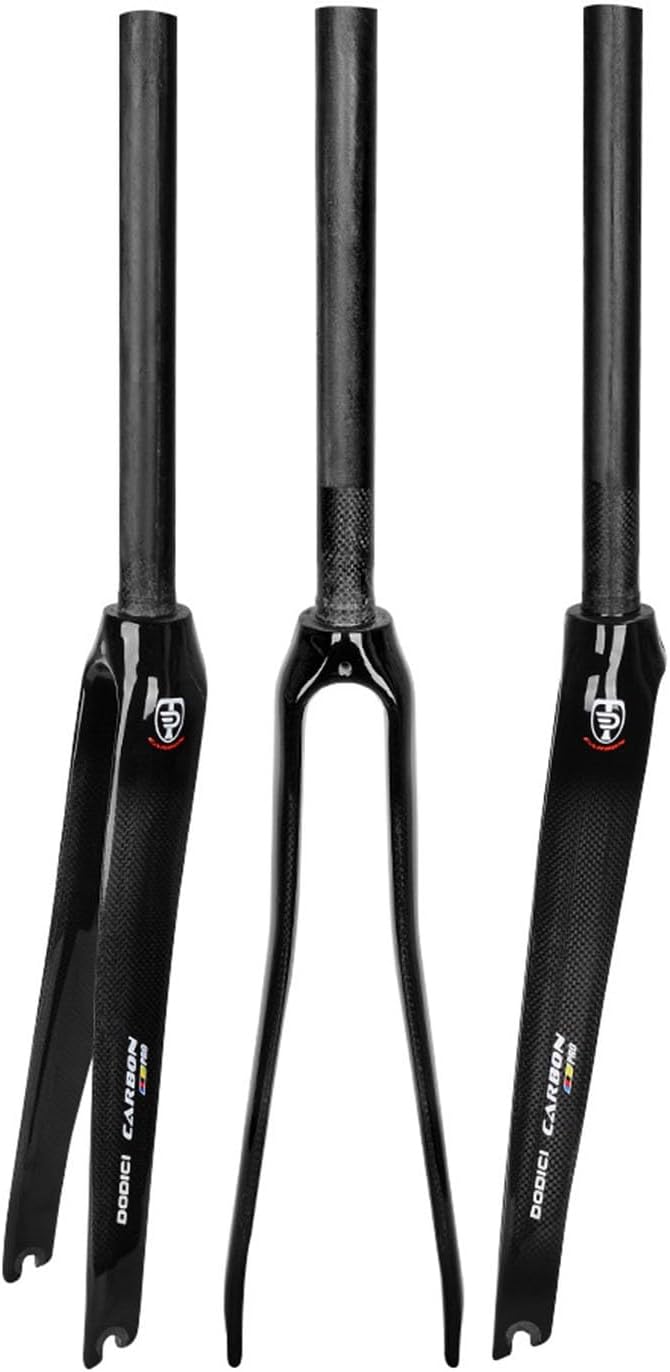 Fixed Gear Bike Front Forks 1-1/8" Straight Tube 700C Road Bikes Rigid Fork Full Carbon Fiber C Brake Forks 9 * 100mm Quick Release