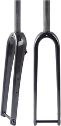 Gravel Bike Rigid Fork Full Carbon Fiber Road Bikes Fork 700C Disc Brake Bike Front Fork Thru Axle 12X100mm 28.6mm 1-1/8" Threadless Straight/Tapered Tube Hard Fork(Gloss Black,Straight)