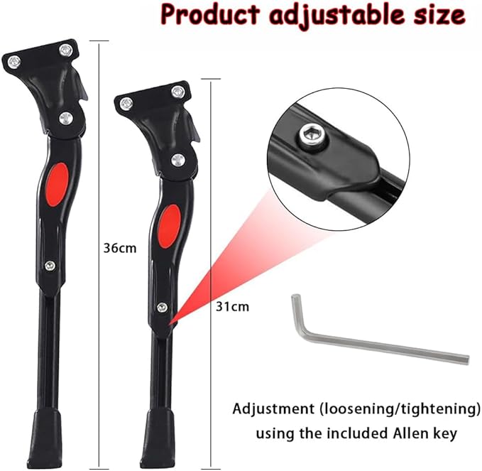 Bike Kickstand for Cannondale R300 R400 R500 R600 R700 R800 R900 SC1000 SC2000, Aluminum Adjustable Kickstand Foot Side Stand Suppor Rear Side Bicycle Stand with Non-Slip Rubber Foot,D
